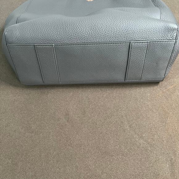 Dagne Dover Allyn Tote Bag Pebbled Gray Leather Travel Satchel - Picture 8 of 16